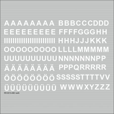 ABC weiß - Rub On randlos
